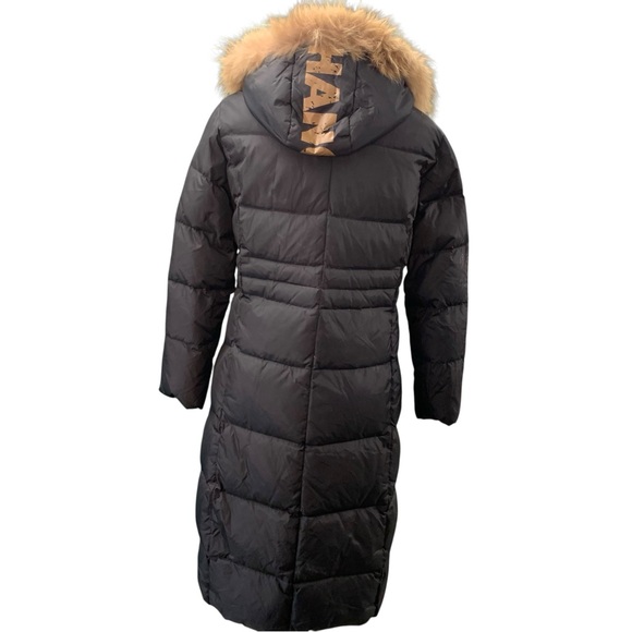 HANG TEN Black Long Puffer Coat with Faux Fur Hood - Size Medium - Picture 2 of 12